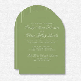 Invitación Elegante Tono Verde En Tono De Tono Boda