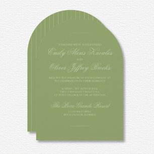 Invitación Elegante Tono Verde En Tono De Tono Boda
