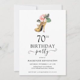 Invitación Elegante Toro de Oro Floral de tacones altos 70 cu
