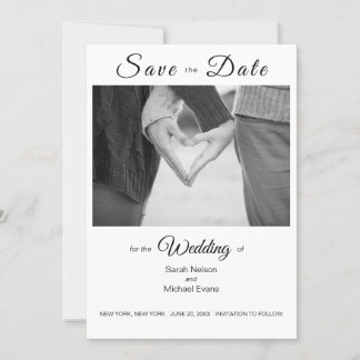 Invitación Elegante Tradicional Foto de Boda Save the Date