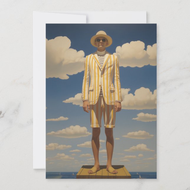 Invitación Elegante traje de playa retro Impresionante Moda d (Anverso)