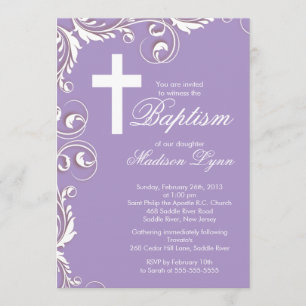 Invitación Elegante travesía Baptismo bautizo