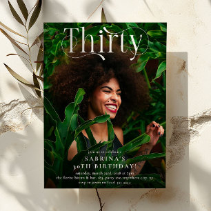 Invitación Elegante TREINTA Foto 30 Fiesta de cumpleaños