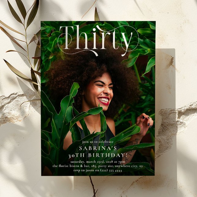 Invitación Elegante TREINTA Foto 30 Fiesta de cumpleaños (Subido por el creador)