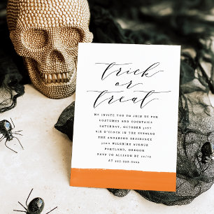 Invitación Elegante truco o fiesta de halloween con guiones