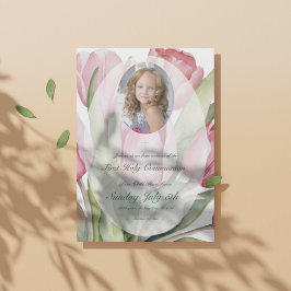 Invitación Elegante tulipán Primera Comunión