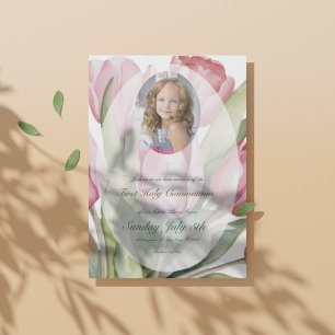 Invitación Elegante tulipán Primera Comunión