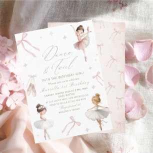 Invitación Elegante tutú de cumpleaños acuarela uno 1er cumpl