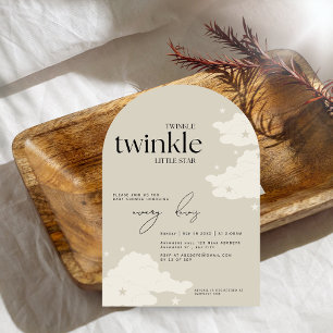 Invitación Elegante Twinkle Twinkle Little Star Baby Shower