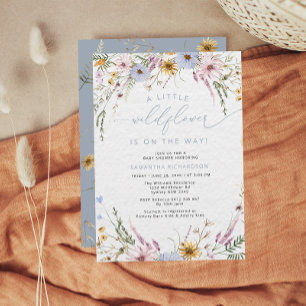 Invitación Elegante Un Pequeño Baby Shower De Flor Silvestre
