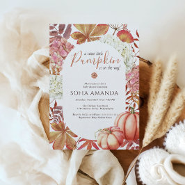 Invitación Elegante Un Pequeño Calabaza Autumn deja Baby Show