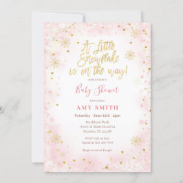 Invitación Elegante Un pequeño copo de nieve está en camino