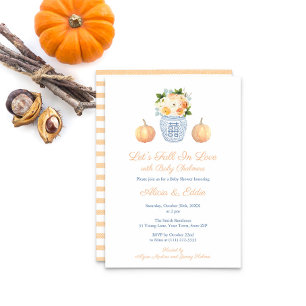 Invitación Elegante Vamos a caer en el amor Pumpkins Baby Sho