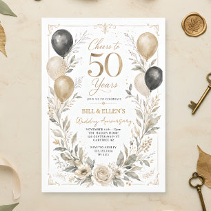 Invitación Elegante Vegetación 50 Aniversario de Boda