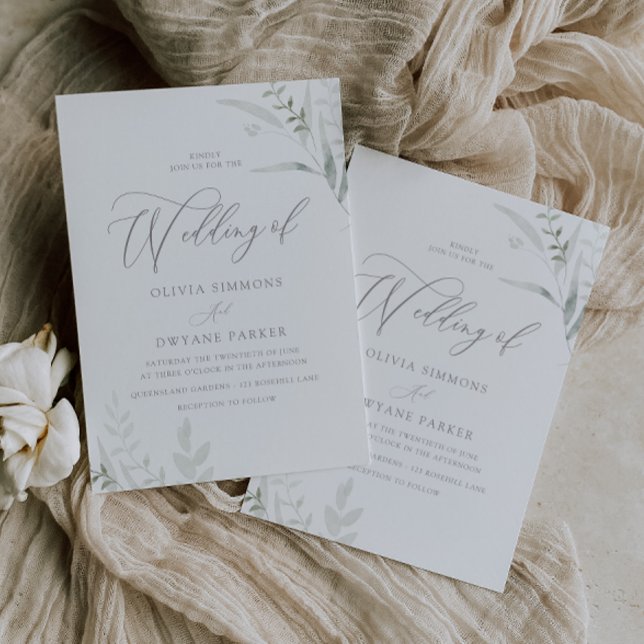 Invitación Elegante vegetación Boda All Seasons (Subido por el creador)