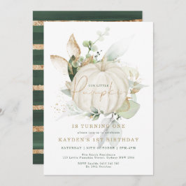 Invitación Elegante vegetación botánica Bompkin de oro Cumple