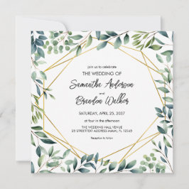 Invitación Elegante vegetación botánica deja Boda