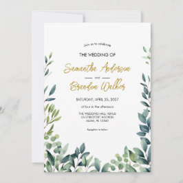 Invitación Elegante vegetación botánica deja Boda