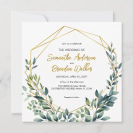 Invitación Elegante vegetación botánica deja Boda