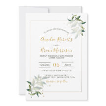 Elegante vegetación botánica en Boda dorado 2