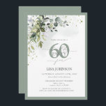 Invitación Elegante vegetación botánica Floral 60 cumpleaños<br><div class="desc">Saluda tu 60° estilo con esta magnífica y elegante Invitación Botánica Floral 60 de cumpleaños. Con un exquisito ramo de vegetación botánica verde salada, esta lujosa tarjeta le da el tono perfecto para su celebración especial. La elegante caligrafía con letras a mano ofrece sofisticación y modernidad a medida que personalizas...</div>