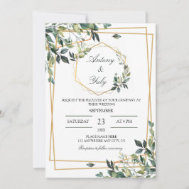 Invitación elegante vegetación botánica Foliaje Boda