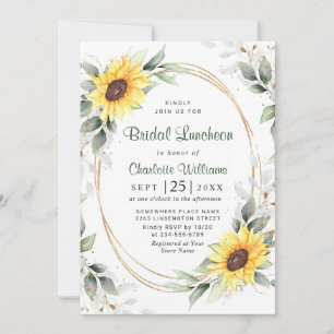 Invitación Elegante vegetación de girasol Floral Bridal Lunch