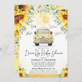 Invitación Elegante vegetación de girasol manejado por Baby S