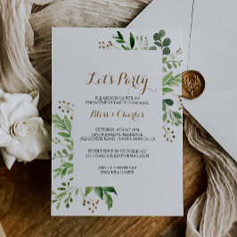 Invitación Elegante vegetación de hojas de eucalipto Seamos F