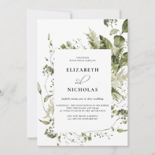 Invitación Elegante vegetación de primavera BODA