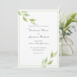 Invitación Elegante vegetación deja Boda acuático