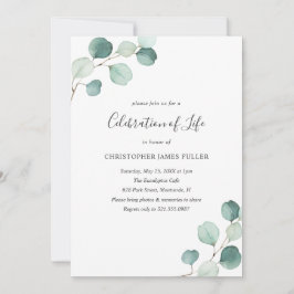 Invitación Elegante vegetación Eucalyptus Celebración de la V