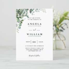 Invitación Elegante vegetación Eucalyptus deja Boda