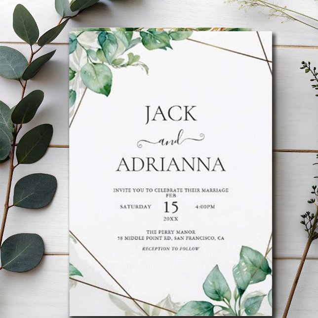 Invitación Elegante vegetación Eucalyptus deja Boda (Subido por el creador)