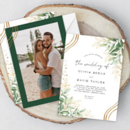 Invitación Elegante vegetación Eucalyptus deja Boda fotográfi