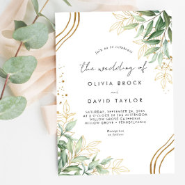 Invitación Elegante vegetación Eucalyptus deja Boda moderno