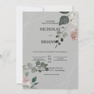 Invitación Elegante vegetación Eucalyptus deja invitat Boda