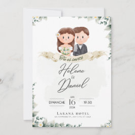Invitación Elegante vegetación Eucalyptus deja un Boda rústic