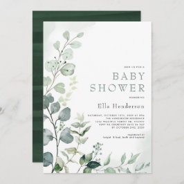 Invitación Elegante vegetación Eucalyptus Garden Baby Shower