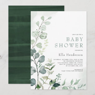 Invitación Elegante vegetación Eucalyptus Garden Baby Shower