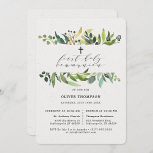 Invitación Elegante vegetación Eucalyptus Primera Comunidad