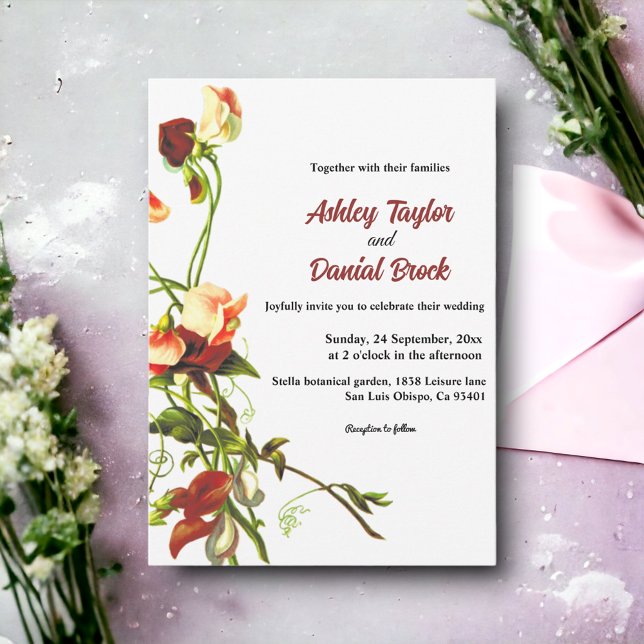 Invitación Elegante vegetación Eucalyptus Rosas Boda Floral (Subido por el creador)