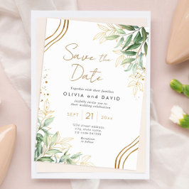 Invitación Elegante vegetación Eucalyptus Wedding Save the Da