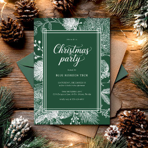 Invitación Elegante Vegetación Fiesta de Navidad de Invierno