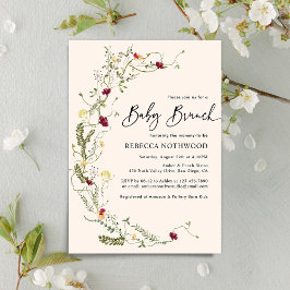 Invitación Elegante vegetación Flor salvaje Wreath Baby Brunc