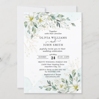Invitación Elegante vegetación romántica Eucalyptus - F001 In