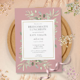 Invitación Elegante vegetación Rosa Dusty Bridesmaids Luncheo