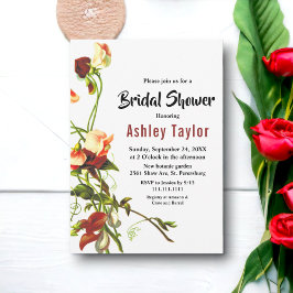 Invitación Elegante vegetación Rosas rústicos ducha de novia 