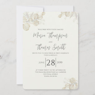 Invitación Elegante vegetación Sage Green Floral Foliage Simp
