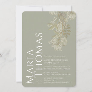 Invitación Elegante vegetación Sage Green Floral Foliage Simp